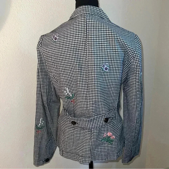 Sundance Women’s Embroidered Navy Gingham Tansy Blazer Size Small - Picture 5 of 16